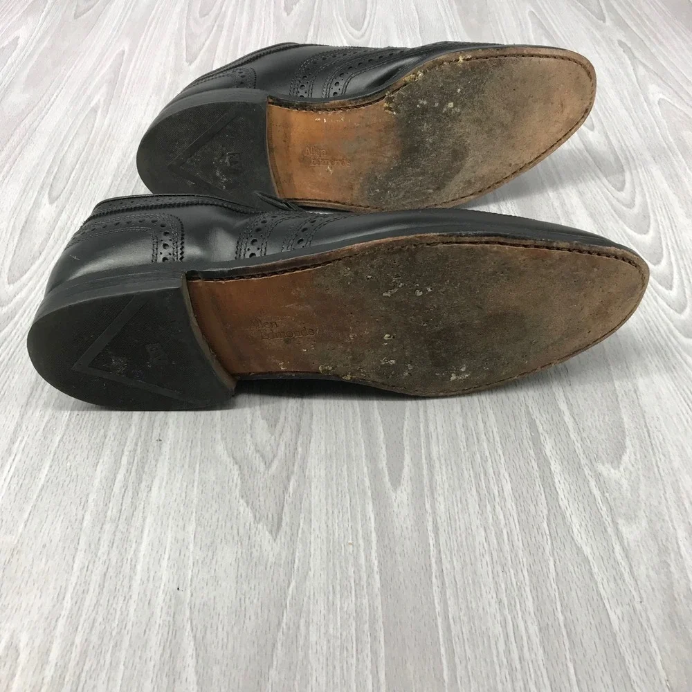 Allen Edmonds McAllister Black Leather Wingtip Oxford Dress Shoes Mens 11 E 6205